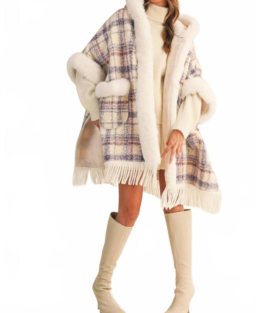 NEW KLESIS valentina wrap cape coat in beige